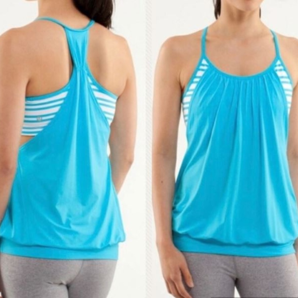 Lululemon no limits tank blue/white 4